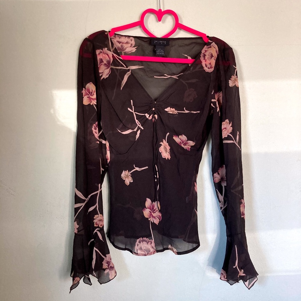 The Limited 100% Silk Spring Floral Blouse Size S